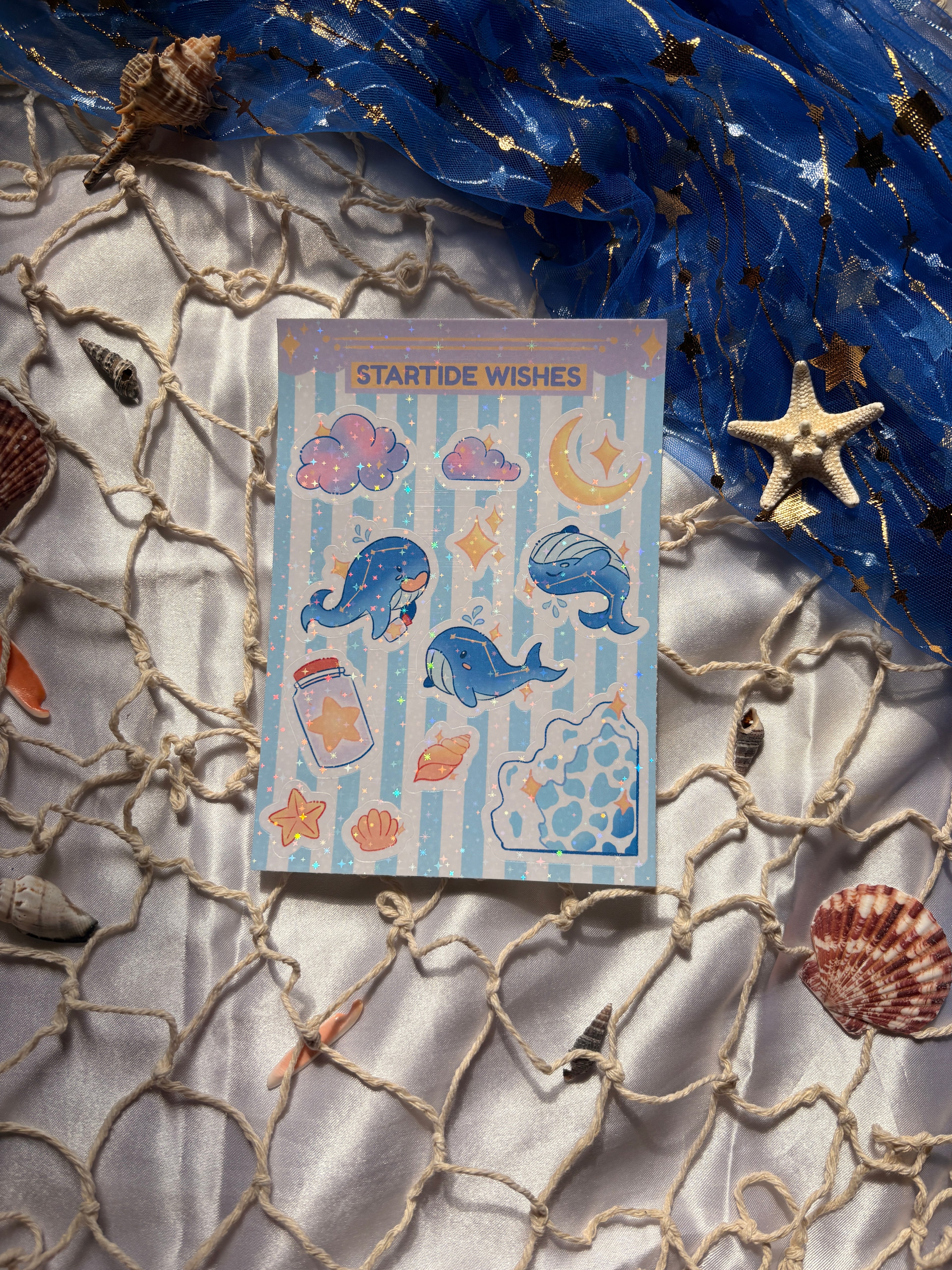 Oceanlight Treasures Sticker Sheet – Star Holographic Vinyl Stickers